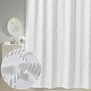 Cortinas de chuveiro cortina impermeável Blackout Blackout Cutting Flower Polyster Fabric confortável e simples El Banheiro