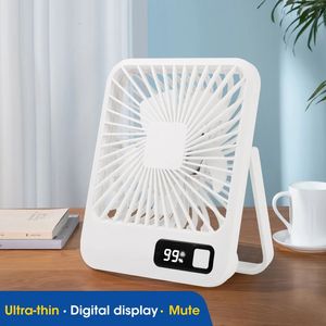 Küçük Masa Fanı 7H Zamanlama Ultra Sessiz Masa Fanı USB Şarj Edilebilir Soğutma Fanı 5 Hızlı Güçlü Rüzgar Ofisleri Fan 240403