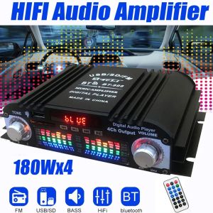 Amplifikatör BT998 MINI HIFI Power Amplifikatörler Stereo Araba Ev Audio Dijital Ses Amplifikatörü LCD Ekran FM SD USB BASS DC 12V Bluetooth