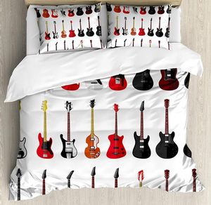 Yatak Setleri Yatak Odası Yatağı İçin Gitar Seti Ev Müzik Aletleri Çeşitli Acous Yorgan Kapağı Yorgan Yastığı ile Desen