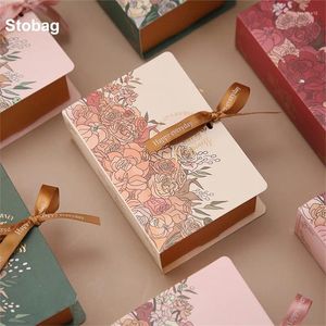 Подарочная упаковка Stobag 20pcs Candy Chocolate Packaging Box Kraft Paper Book Wedding Wishes ribbon лента сладкий сахар.