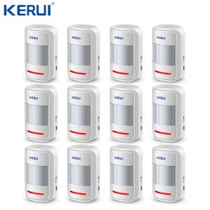 Dedektör Kerui 12pcs P819 Şarj Edilebilir 5V USB 433MHz GSM PSTN Güvenlik Sistemi Otomatik Arama Alarm Kiti için Kablosuz PIR Hareket Dedektörü