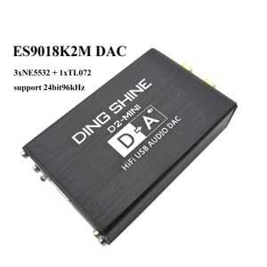 Amplifikatör DLHIFI HIFI USB Harici Ses Kartı ES9018K2M DAC Decoder NE5532+TL072 OP AMPS DESTECİ HIFI Amplifikatörü için 24bit 96kHz