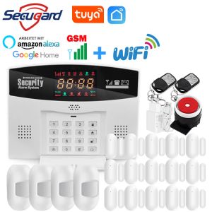 Giyim Wifi GSM Alarm Sistemi Tuka Akıllı Yaşam Uygulaması Kontrolü Alexa Google 433MHz Kablosuz Ev Hırsız Güvenlik Ana Bilgisayar LED Ekran