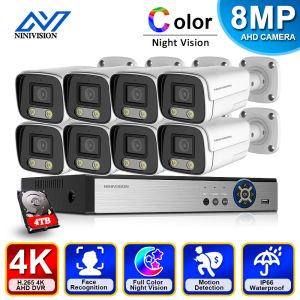 Системная система безопасности системы видеонаблюдения 8MP 8CH DVR 8MP Цвет Полный ночной вид