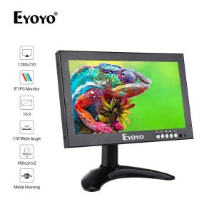 Ekran Eyoyo EM08G 8 inç Monitör Küçük HDMI Monitör Taşınabilir VGA Monitör CCTV Ekran LCD 1280X720 16 9 IPS Monitör BNC AV/VGA Ekran