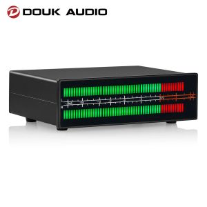 Amplifikatör Douk Audio Audio Çift Kanal LED Ses Seviyesi Metre Mikre+Line Müzik Spektrum Visutuar Ekran Stereo Audio Splitter 3.5mm/RCA Adaptör