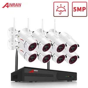 SISTEMA ANRAN CCTV Video KIT 5MP 8CH NVR KIT DI SICUREZZA WIRELELS SISTEMA SISTEMA 1920P VISUALIZZA NOTTE Sistema di sorveglianza esterna