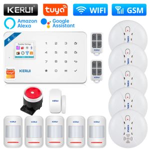 Комплекты kerui W181 Smart Home Wi -Fi GSM Security System с помощью дверного окна датчика