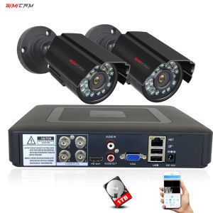 System 1080p Überwachungskamera System CCTV -Recorder 4CH DVR 2PS AHD Analog Outdoor Nachtsicht Remote Access Home Video Überwachung Set