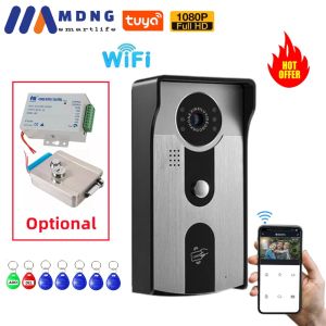 İnterkom Tuya Smart Wifi Video Kapı Telefon RFID KART KONTROL 1080P Dış Mekan Kablosuz Kapı Zili IP Kamera İnterkom Sistemi Uzaktan Kilidi Villa