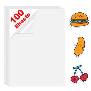 Бумага 100 листов печатные виниловые наклейки бумага Матовая белая A4 бумага для самостоятельной наклейки для печати для струйного принтера Копировать бумагу DIY