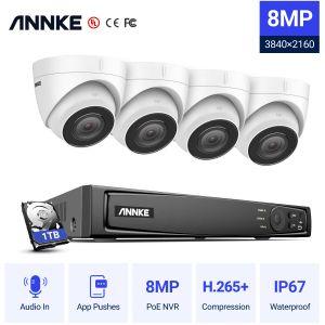 System Annke 8ch 4K Ultra HD POE Network Video Security System 8MP H.265+ NVR с 4PCS 8MP -защита от IP -камеры CCTV комплект безопасности