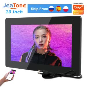 Мониторинг jeatone 10inch Full Touch Tuya Wi -Fi Monitor для видеозащиты Video Crotecment Security 1080p Польский AC220V Smart Wireless Screen