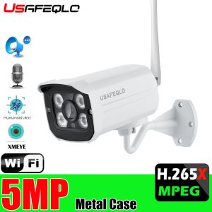 Камеры USAFEQLO 5MP/3MP IP -камера Wi -Fi IR Night Vision SD -карта Беспроводная камера 5MP Bullet OnVif CCTV Outdoor Video Surveillance