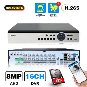 Kaydedici H.265 4K AHD DVR Kayıt cihazı 16CH XMEYE HYBRID 6 İç 1 DVR NVR Güvenlik Sistemi 8MP CCTV Gözetim Video Kayıt cihazı 16 Kanal P2P