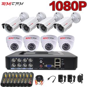 Система 1080p Система камеры безопасности аналоговые наборы AHD 8/4CHANLE DVR Рекордер 2/4/6/6/8PCS 1920*1080P 2MP.