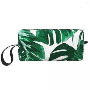 Косметические сумки оставляют зеленые с белым портативным чеходом для макияжа для туризма на улице.