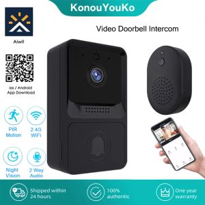 Doorbell Smart Home WiFi Kapı Bell Açık Kablosuz Kapı Zili Kamera Chime Twoway Audio Intercom Gece Görme Aiwit Güvenliği ile Çalışır