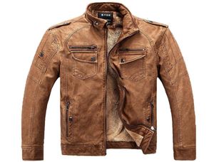 Новая зимняя кожаная куртка Mens Coats Murs внутри Men Motorcycle Jacket Высококачественная кожаная одежда PU FZ11145405363