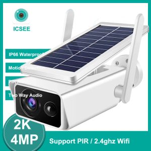 Stivali da 4MP da 4MP Solar Camera batteria alimentata WiFi IP fotocamera Sorveglianza Teactochat Aound Ip66 PIR Alarm Alarm Night Vision ICSEE