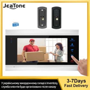 Intercom Jeatone Video Intercom 1200TVL Outdoor Video Door Doorled для квартир Smart Home 7 -дюймовый монитор поддержка открытия движения обнаружение