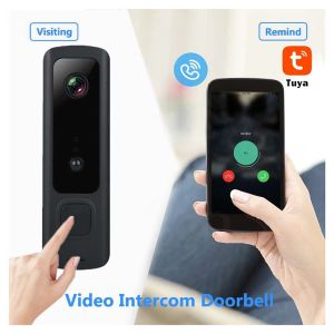 Intercom Tuya Video Doorbell Wi -Fi Дверь Дверь Колокол водонепроницаемые видео интерком интеллектуальное дом Google Alexa Wireless Door Phone 720p камера