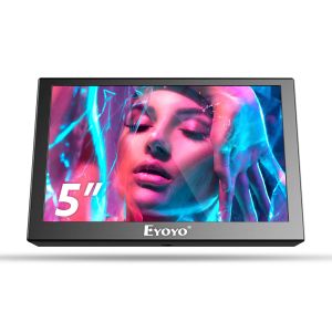 Sistem Eyoyo 5 '' Mini Monitör Taşınabilir HDMI Monitör VGA BNC Port IPS Ekran Ev Güvenliği Hızlı Ressptone Gelişmiş Araba Dikiz Ekran