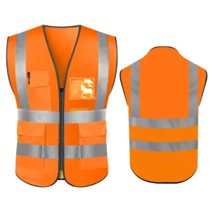 Giyim Yansıtıcı Güvenlik Yelek Yüksek Görünürlük Gece İş Güvenliği Kolsuz Sarı Yelek İnşaat İş Giysesi Fermuar Cepleri Yetişkinler