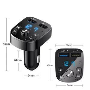 2024 Araba Eller serbest Bluetooth uyumlu 5.0 FM Verici Araç Kiti Mp3 Modülatör Oyuncu Handfree Audio Alıcı 2 USB Hızlı Şarj Cihazı