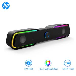 Спикеры HP DHE6002 3D Слушательная звуковая динамика высококачественная USB -проводные компьютерные динамики стерео сабвуфер звуковой панель для ноутбука ПК ТВ