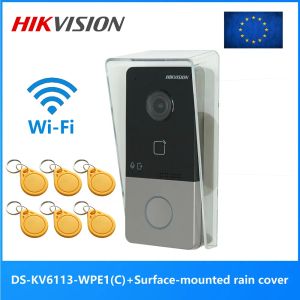 İnterkom hikvision çok dilli dskv6113wpe1 (c) ip kapı zili, wifi kapı zili, kapı telefonu, video intercom, su geçirmez, ic kartı kilidi