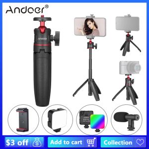 Monopods Andoer MT08 Mini Masaüstü Tripod El Fotoğraf Braketi Stand 1/4 