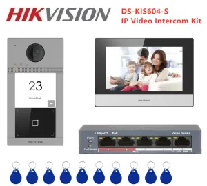 İnterkom hikvision akıllı ev kapı zili ve kapalı ekran monitörü video interkom villa kapı telefonu dış istasyon kilidini açma dskis604s