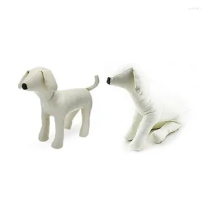 Köpek giyim 2 PCS deri mankenler ayakta pozisyon modelleri oyuncaklar evcil hayvan dükkanı ekran manken beyaz l m
