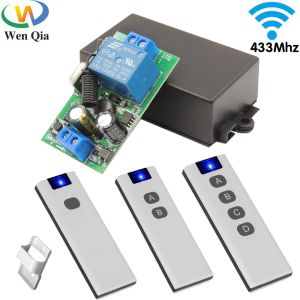 Webcams 433MHz Akıllı Ev Push Düğmesi Işık Anahtarları Evrensel Kablosuz Uzaktan Kumanda AC 100V 220V 10AMP Röle Alıcı LED Fan için