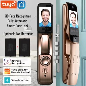 WiFi Tuya Uygulaması Kamera Sesli İnterkom 3D Yüz Tanıma Akıllı Kapı Kilit Parola Parola Kilit