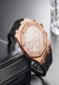 Целые дешевые мужские спортивные запястья 41 -мм кварцевое движение мужское время часы с резиновыми лентами Mens Watch Designer WAT6307460
