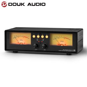 Усилитель Douk Audio 4WAY MIC+LINE DUAL ANALOG VU METER DB Панель уровня звука Meter Audio Spliter Box