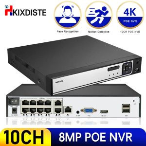 Recorder 10Ch 8MP/5MP/4MP/1080p Face POE NVR CCTV Video Security Surveillance System für POE IP Camera Video Recorder Audio Input 8CH 4K
