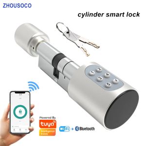 Lock Tuya Ble Smart Door Lock Diy Cylinder Digital Password App Keys Card разблокировать электронную блокировку для домашних отелей безопасность