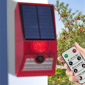 Dedektör Dedektör Duvar Işığı 129db Yüksek Loud Çok Fonksiyonlu Güneş Alarm lambası Uzaktan Kumanda IP55 Su Geçirmez Güvenlik Alarm Sireni