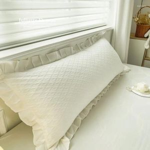 Yastık kılıfı 1 parça uzun yastık kılıfı zarif fırfır gövdesi kapağı ev tekstil pamuk yatak takımları
