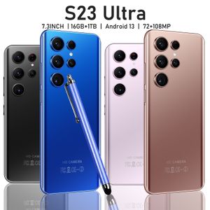 S23 Ultra Cep Telefonu 1GB+16GB 6.8 inçlik büyük ekran All-One Makine Yüksek Piksel Akıllı Telefon Kalemsiz