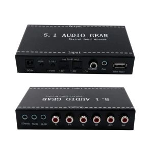 Оборудование 5.1 Audio Gear 2 в 1 5.1 канал AC3/DTS 3,5 мм Audio Gear Цифровой цифровой звуковой декодер стерео (L/R) Decoder HD Player