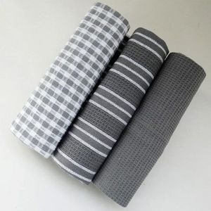 3PCS Ręczniki kuchenne Klasyczne 100% naturalne bawełniane ręczniki herbaciane naczyń tkaniny chłonne na mocy maszyny do maszyny