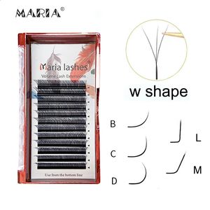 Мария 3D W -образная растяжение мягких ресниц 0,07 коричневые ресницы Оптовая натуральная макияж легкие фанаты