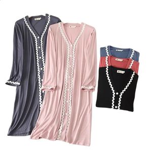 Hemşirelik Nightwear Hamile Elbisesi Nightgown Modal Düğmesi Hamile Kadın Emziren Müslüman Gebelik Pijamaları Plus Boyut 2023 240326