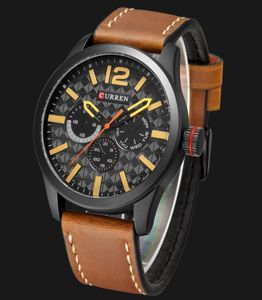 2020 RELOGIO MASCULINO Big Dial Men Curren Watches Top Luxury Black Quartz Military Orologio Militare uomini Clock Men039S Sports Watch6101630
