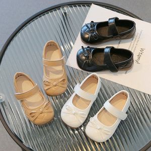 Кожаные девочки принцесса обувь жемчужина детская деть кожаная обувь черная коричневая белая детская малыша детская защита для ног 28 часов#